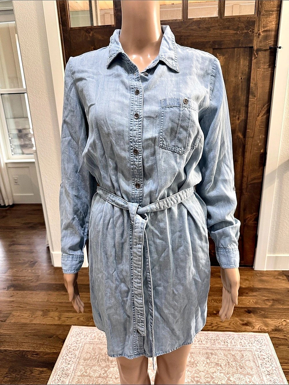 Banana Republic Denim Shirt Dress Blue Size 6 Like New